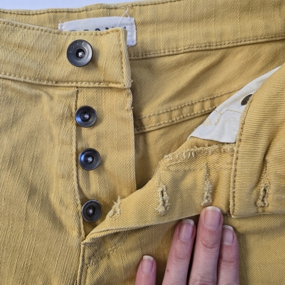 Roxy mustard yellow denim cutoff distressed short shorts sz 26 - Picture 8 of 10